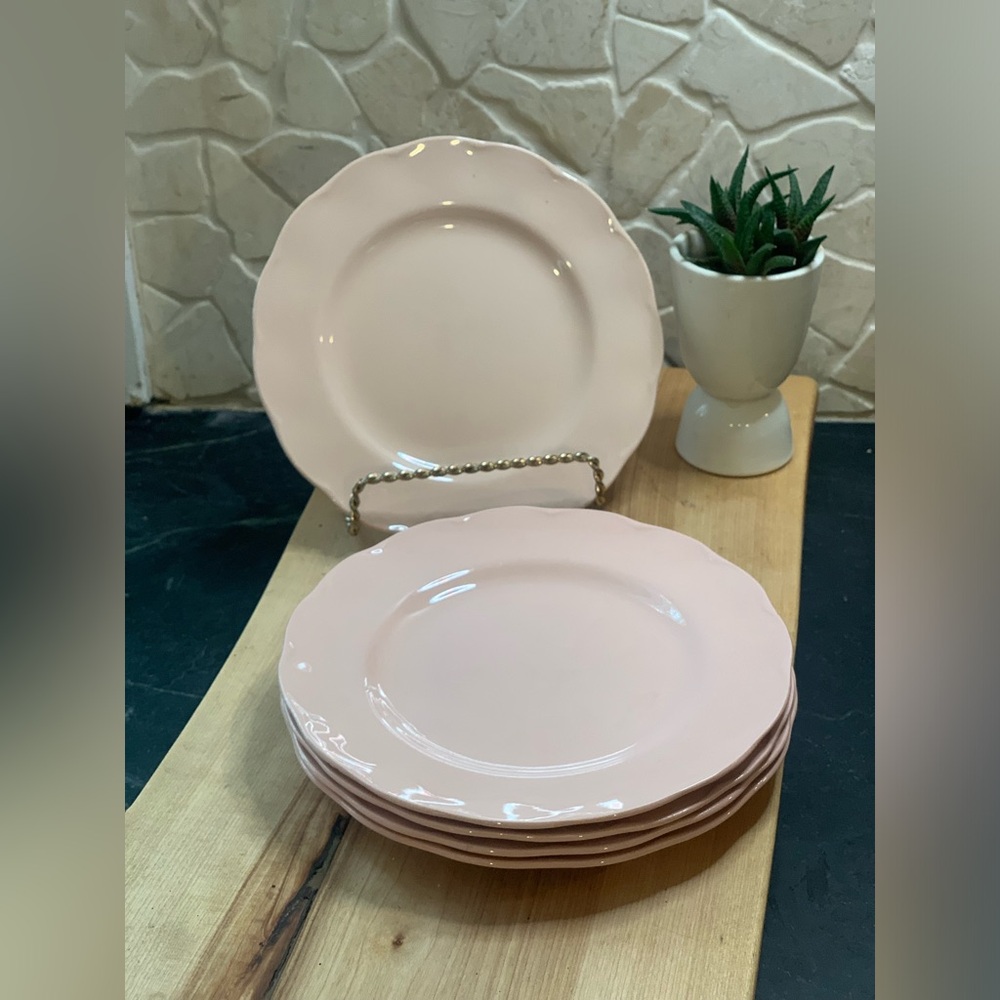 GRINDLEY | Set of 5 | Peach Petal Side / Lunch Plates